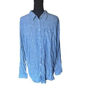 GAP Chambray Linen Oversized Button-Down Shirt – Women’s XL